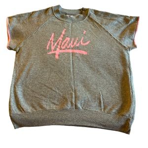 Vintage Gray Maui Cap Sleeve Sweatshirt